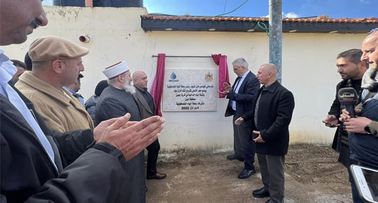 الوزير غنيم يضع حجر الأساس لمشروع إنشاء خزان مياه وشبكة المياه الداخلية في قرية جلبون