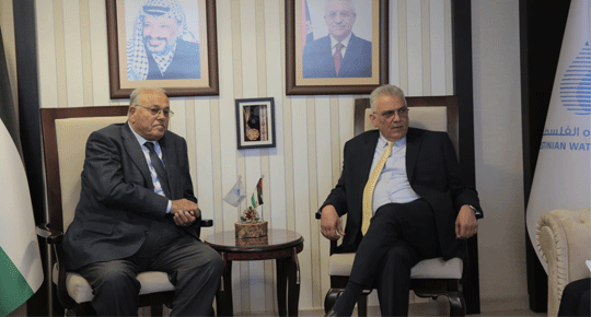 الوزير غنيم ود. ابو زهري يناقشان آفاق التعاون المستقبلي في المجال المائي