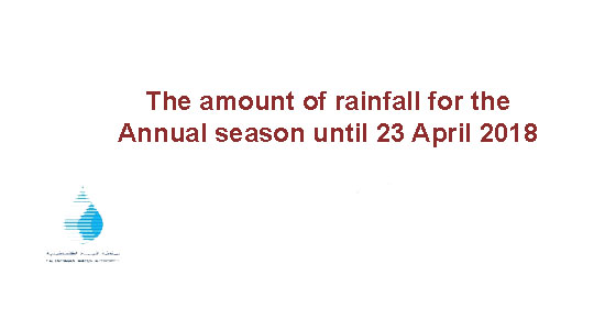 The amount of rainfall for the annual season until 23 April 2018

