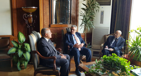 لقاء غنيم بنظيره المصري ... البدء بتأطير التعاون الثنائي بين البلدين في المجال المائي