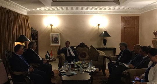 Eng. Ghuneim meets his Moroccan counterpart and discusses the prospects for cooperation  between the two countries in the water field

