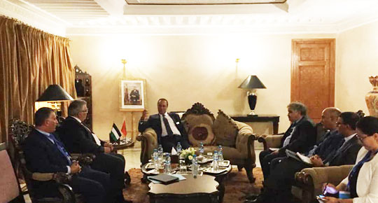 م. غنيم يلتقي نظيره المغربي ويبحث أفق التعاون بين البلدين في المجال المائي

