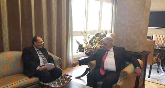 م. غنيم يلتقى الرئيس والامين العام للمجلس العربي للمياه

