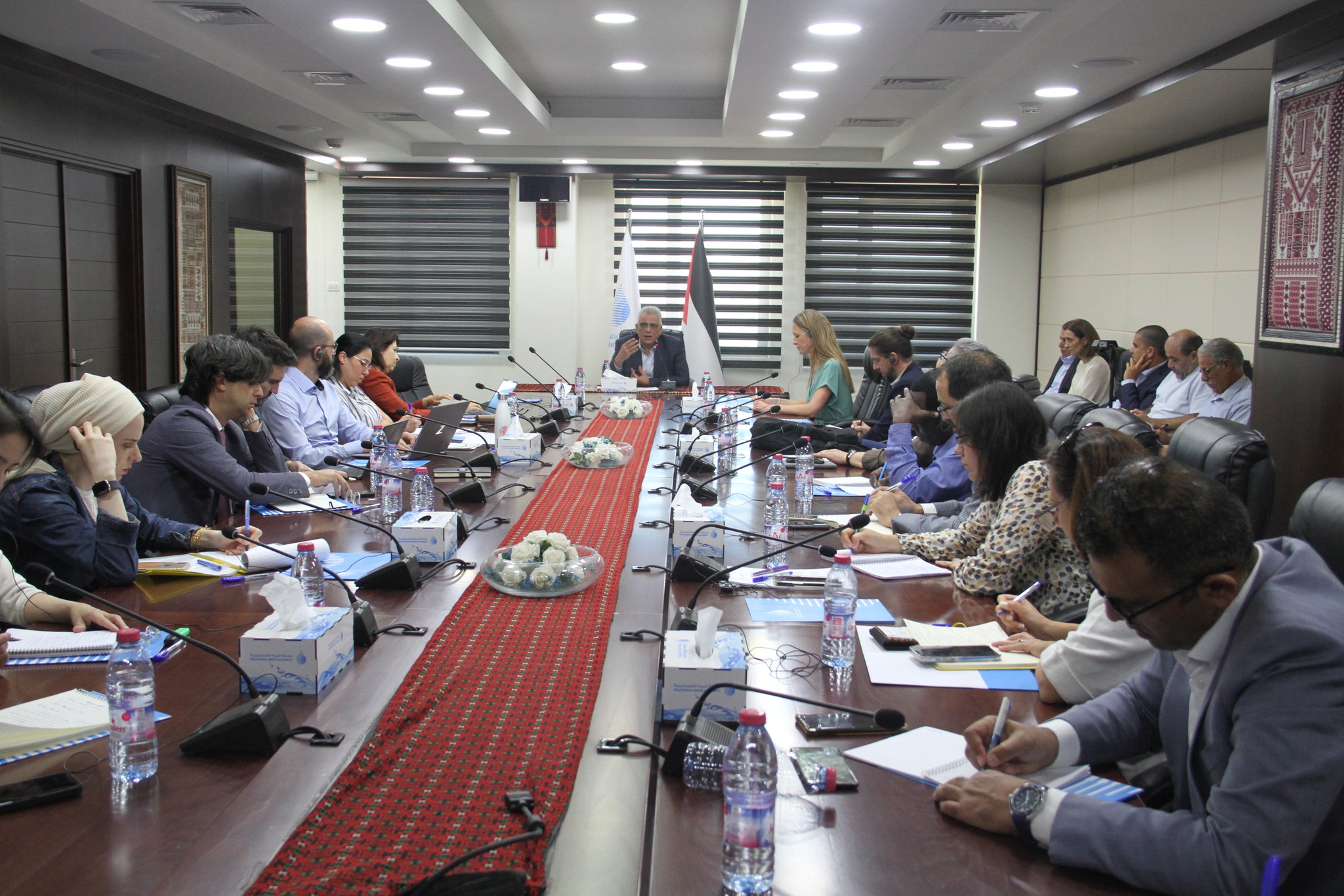         Minister Ghunaim: “Enhancing the existing partnership with the international community is necessary to implement urgent 
         and future interventions in the water sector .”